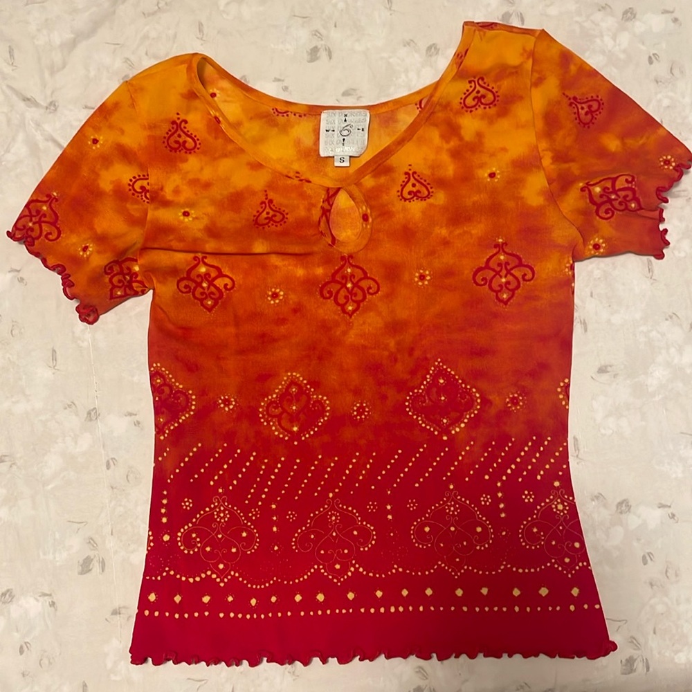 Orange stretch top